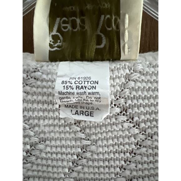 Reba Rose Button-Down Long Sleeve Cardigan | Women's L Cotton Blend | White - Picture 4 of 4